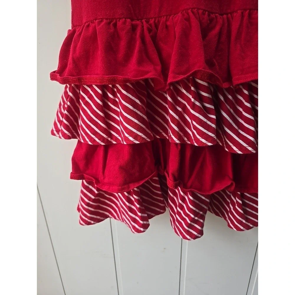 Gymboree Polo Dress Girls 12 Red White Striped Tiered Ruffle Cherry Preppy Girly